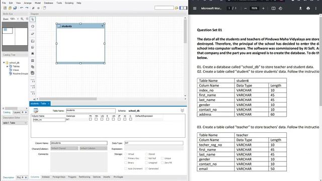 how to create a database using MySQL Workbench software and create tables using that database. смотреть онлайн