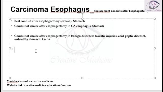 Lec 21 Carcinoma Esophagus Replacement Conduits after Esophagectomy mp4 || GIT смотреть онлайн