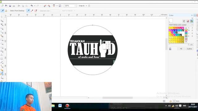 tutorial desain pin pake coreldraw X5 смотреть онлайн