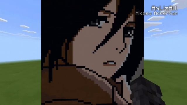 Mikasa Ackerman Attack On Titan Minecraft Pixel Art смотреть онлайн