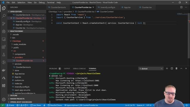 Dependency Injection with React using InversifyJS Inversion of Control Container смотреть онлайн