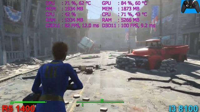 CPU Comparision Intel i3 8100 vs Ryzen 5 1400 With GTX 1060 in Top 5 Games смотреть онлайн