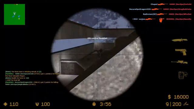 Counterstrike Source:SecureOpsBotServer Awp_Striker Best Of Gameplay Map смотреть онлайн