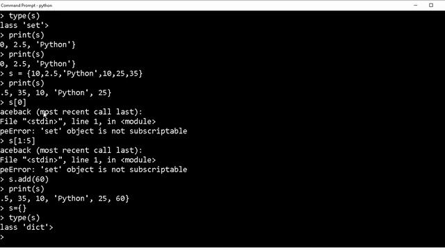 3) Set Data Type (mutable) смотреть онлайн