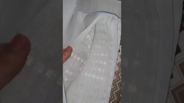 Нарядная плотная тюль фактура льон белая сборка 1 к 2, тесьма 8 см,карандаш, Греция. смотреть онлайн