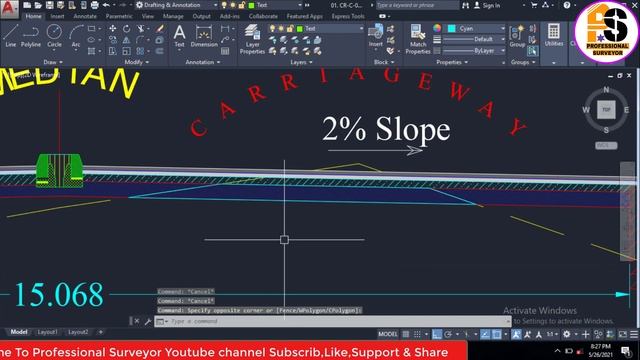 How to find Area of Road Section with Autolisp || смотреть онлайн