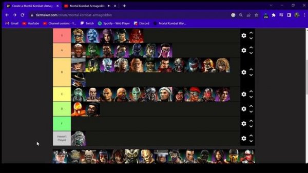 Mortal Kombat Armageddon Tier List