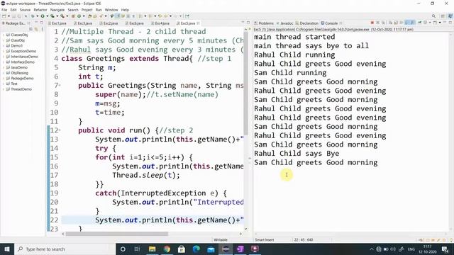 Multithread Creation using Thread Class смотреть онлайн