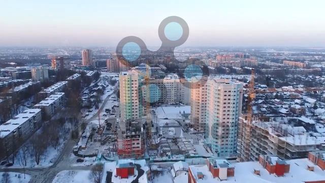 Вид с высоты на новостройки Фрунзенского района г.Ярославля. Зимняя аэросъемка. (10) смотреть онлайн