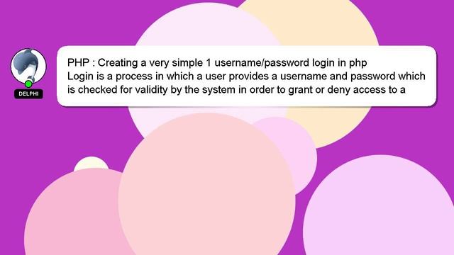 PHP : Creating a very simple 1 username/password login in php смотреть онлайн