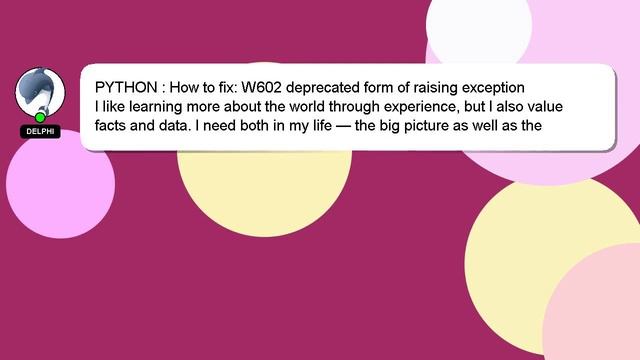 PYTHON : How to fix: W602 deprecated form of raising exception смотреть онлайн