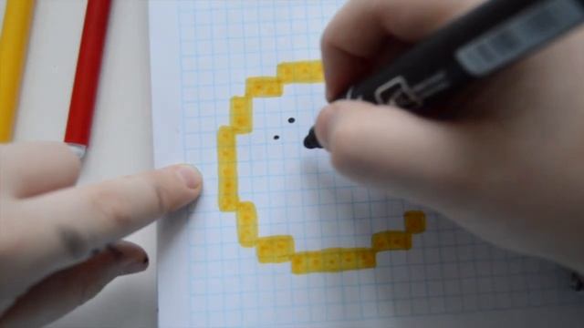 Рисуем по клеточкам смайлик с поцелуем :* смотреть онлайн