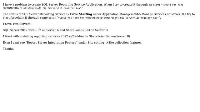 Sharepoint: Not able to start SQL Server Reporting Service Application on SharePoint-2013 смотреть онлайн