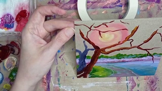 Цветущий сад | Как нарисовать красивый пейзаж смотреть онлайн