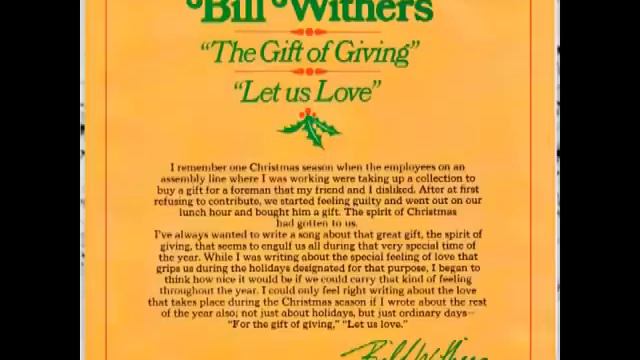 Bill Withers – “The Gift Of Giving” (Sussex) 1972 смотреть онлайн