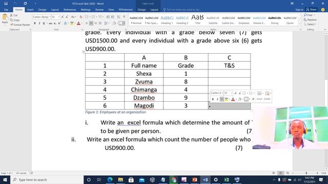 2021 CUIT112 ITCA Excel past exam question смотреть онлайн