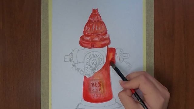 Пожарный гидрант акварелью / How to draw a fire hydrant / Fire hydrant watercolor смотреть онлайн