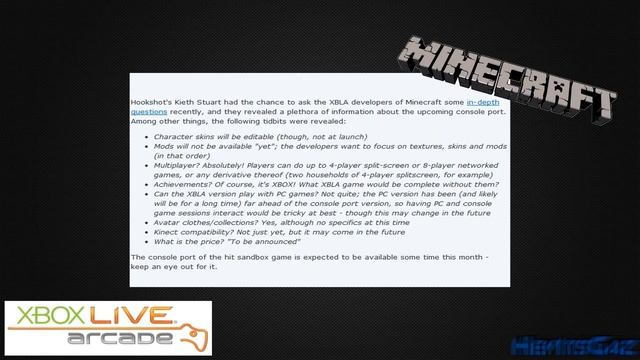 ► XBLA Minecraft: Latest Info On Minecraft Coming To Xbox Live Arcade | NEW! смотреть онлайн
