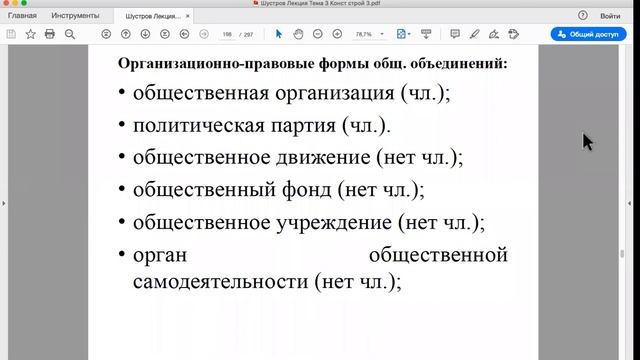 Шустров Д.Г. Лекции по конституционному праву РФ. Лекция № 11 Общественные институты (начало) смотреть онлайн
