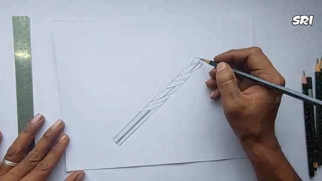 How To Draw Drill Bit | Tools |Free Hand  Drawing