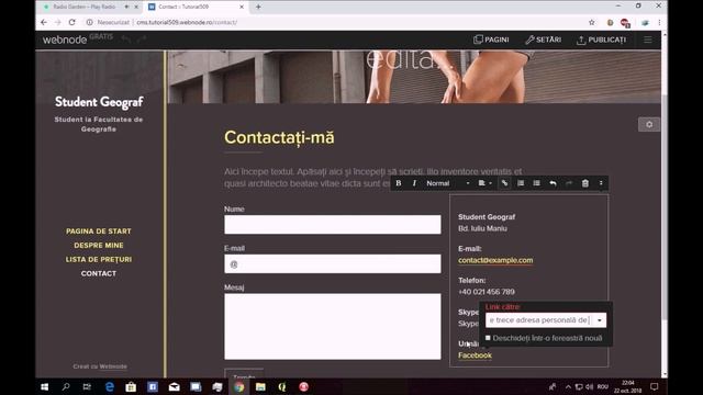 Tutorial - Crearea unui web site folosind platforma WEBNODE смотреть онлайн
