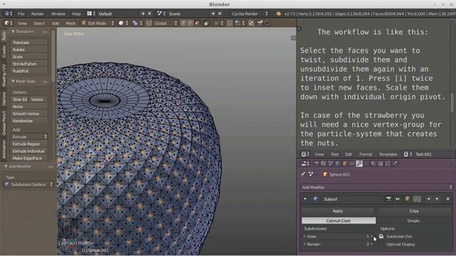 blender 2.73: spiral meshes with Un-Subdivide смотреть онлайн