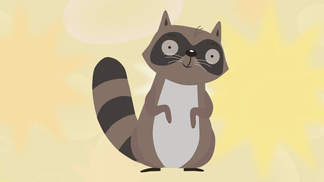 ЕНОТ - Детский мультфильм песня про животных - Nursery rhymes for kids Racoon смотреть онлайн