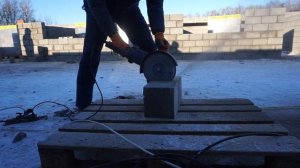 Резка керамзитобетонного блока