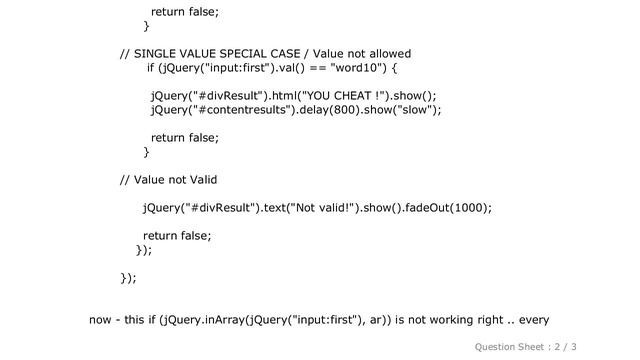 jQuery : JS jQuery - check if value is in array смотреть онлайн