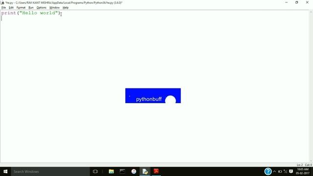 3. Hello world program in python смотреть онлайн