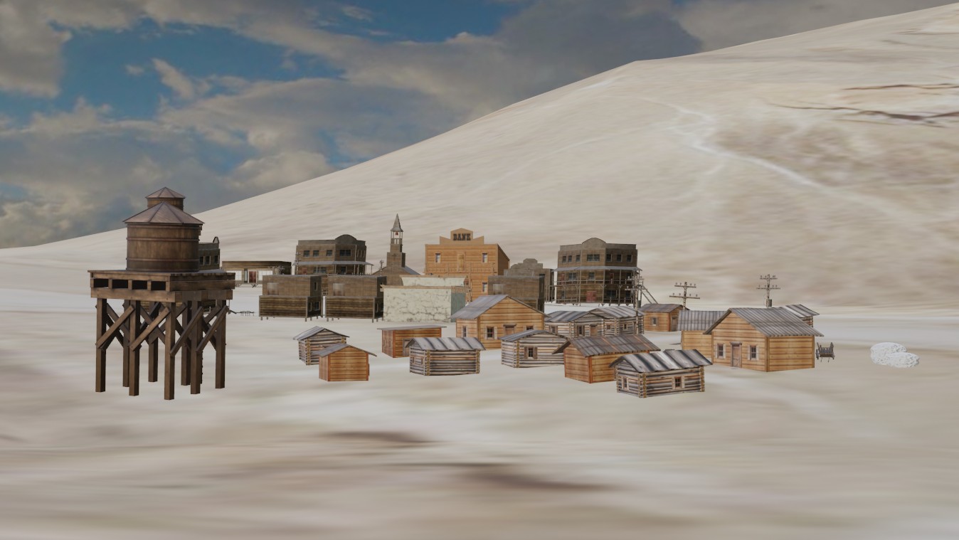 BLENDER 3.6 Город дедвуд соберем бедый район