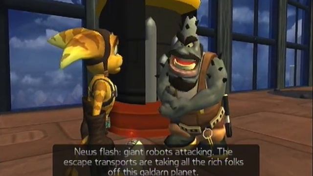 Ratchet & Clank - Cutscene 08 - Look, Plumber's crack! смотреть онлайн