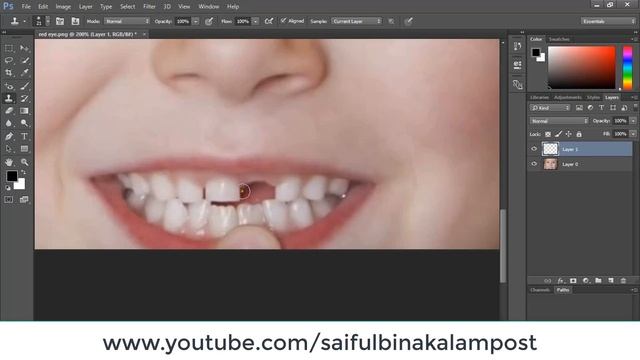 Fix Missing Teeth in Photoshop CC in one minute - Photoshop Stamp Tool смотреть онлайн