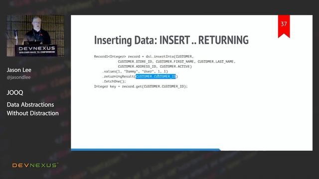 Devnexus 2022 - JOOQ Data Abstractions Without Distraction - Jason Lee смотреть онлайн