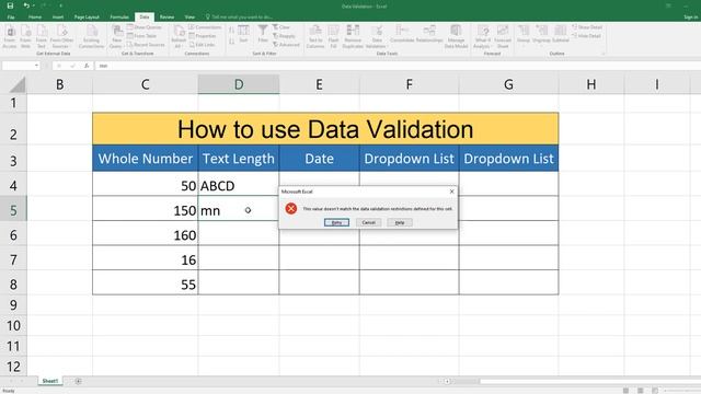 How to use data validation in excel in Bengali || Data Validation in Excel || Data Validation смотреть онлайн