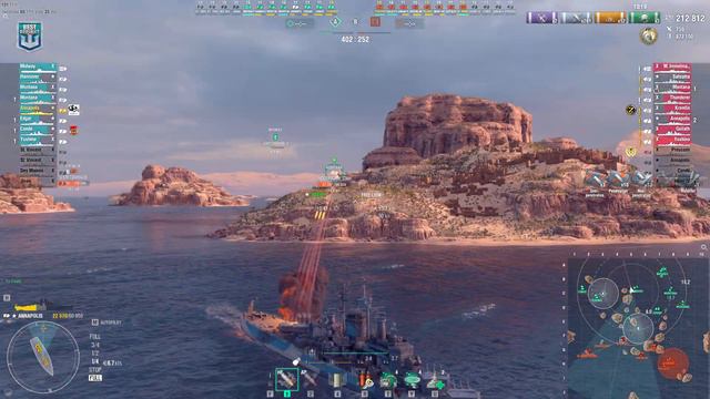 Cruiser Annapolis: Good player on map Tears of the Desert - World of Warships смотреть онлайн