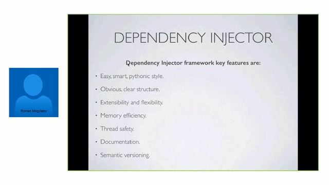 Dependency Injection in Python by Roman Mogylatov (Rus) смотреть онлайн