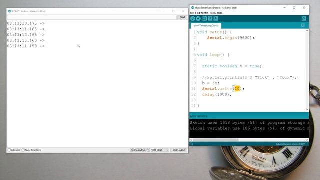 Arduino Serial Monitor Timestamps: demo and explanations смотреть онлайн