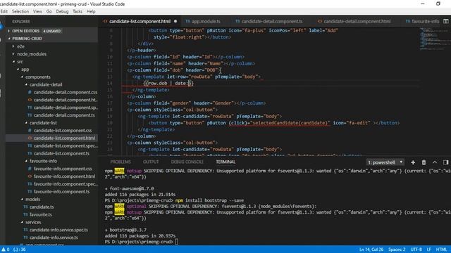 Angular 5 Tutorial - PrimeNG CRUD application Part4 смотреть онлайн