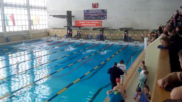 02.03.2018. 50 метров. П/б "Архимед" г. Дубна Малкина Катя. 7 дорожка. 8 лет. смотреть онлайн