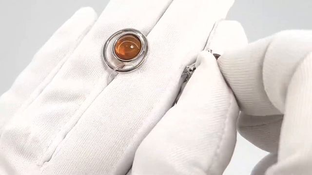 Серьги - пусеты серебряные с натуральным прессованным янтарем