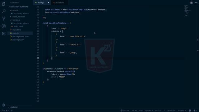 Electron.js ile Masaüstü Uygulama Yapımı #3 - MenuTemplate Kullanarak Menü Oluşturmak смотреть онлайн