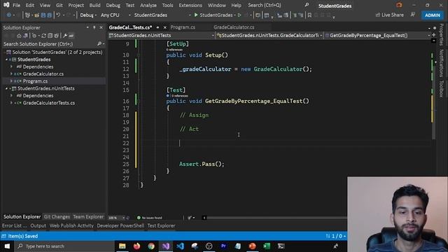 Getting Started with Unit Testing in Visual Studio 2022 - nUnit смотреть онлайн
