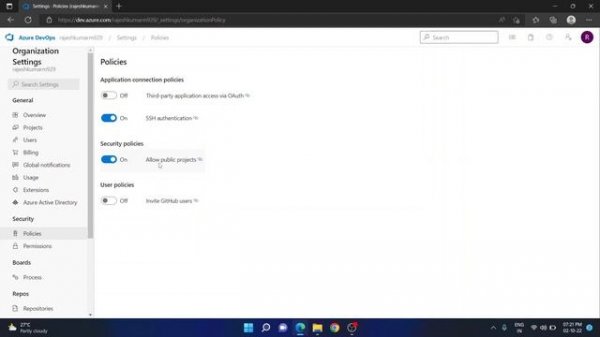 Azure DevOps - Convert Private project to Public