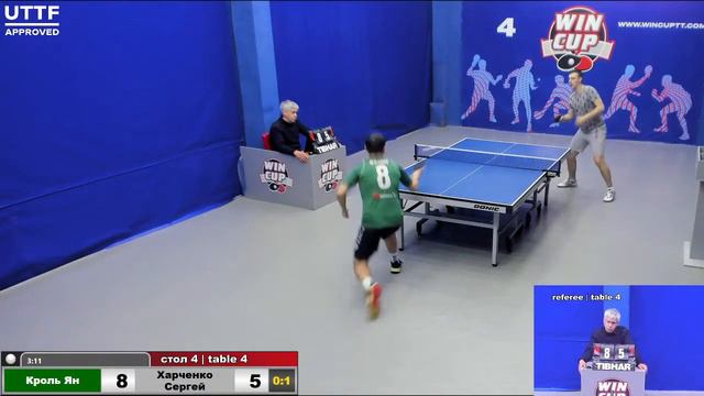 03:15 Кроль Ян (0:3) Харченко Сергей стол 4 Юг-4 23.03.21 смотреть онлайн