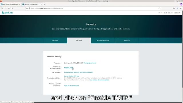 Protect your Gandi account by using two-factor authentication (TOTP) смотреть онлайн