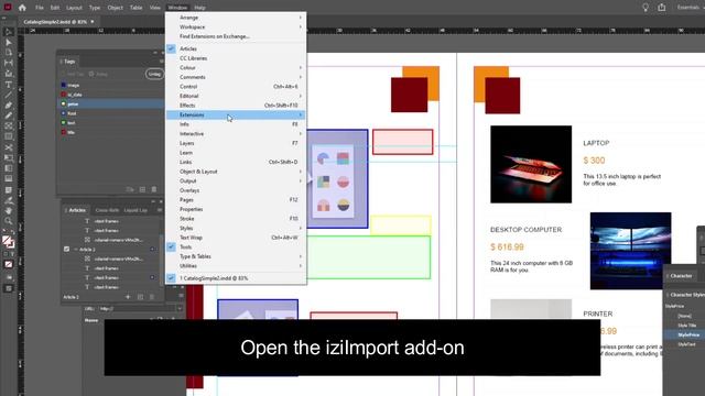 Import content from your products database to Adobe InDesign. смотреть онлайн
