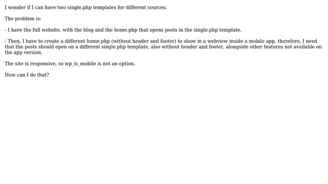 Wordpress: Two different single.php depending on source page смотреть онлайн