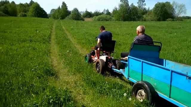 Адаптер для мотоблока Салют 5. Езда с прицепом смотреть онлайн