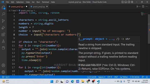 Create a bot which can send unlimited random messages on whatsapp | Prank with your friends #python смотреть онлайн